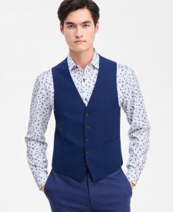 Мужской приталенный костюм Techni-Cole, отдельный жилет Kenneth Cole Reaction, BLUE