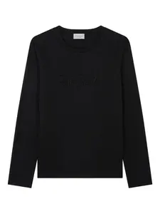 Хлопковая футболка с вышитым логотипом Paul & Shark, черный