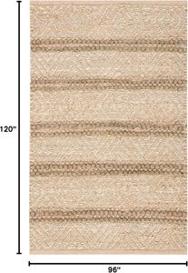 Ковер SAFAVIEH, 244 x 305 см, - коллекция Cape Cod - большой - Green & Natural, ручной работы из джута и хлопка, полосатый узор, идеально для гостиной, спальни, офиса, столовой (CAP845Y)