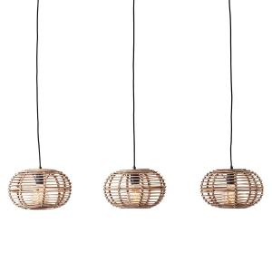 Подвесной светильник Brilliant Woodball Typ B, цельный бамбук / железо - 3 пламени