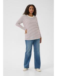 Рубашка с длинными рукавами KCwinni свободного кроя в цвете Ant. White / Windsor Stripe KAFFE curve