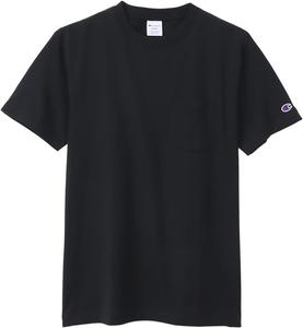Футболка Champion с коротким рукавом, круглый вырез, 100% хлопок, США, футболка с коротким рукавом и карманом, черный