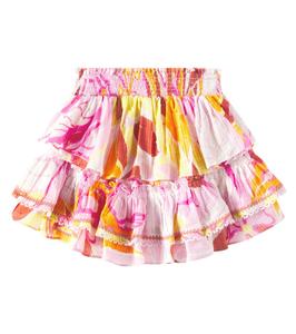 Юбка Ariane из хлопка в полоску Poupette St Barth Kids, Pink Macro Lilium