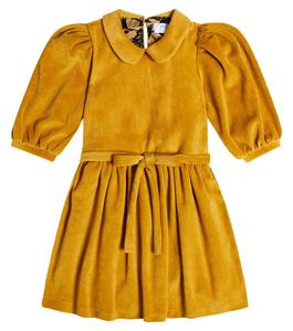 Бархатное платье с вышивкой Paade Mode, желтый