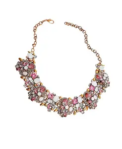 Ожерелье из посеребренных камней Sohi, pink