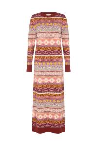 RAFFYA Вязаное платье 'Elvis' в темно-красном цвете