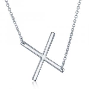 Серебряное ожерелье с боковыми инициалами Simona, X