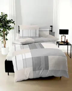 Комплект постельного белья JACK by Kaeppel из тонкой фланели, 2 предмета, прямой, цвета серая галька, песочный светло-серый, современный, размер: 135 x 200 см Jack