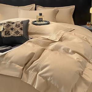 LUOLAI HOME Комплект постельного белья 4 предмета, 200 см, пододеяльник 220x240 см, цвет Avalon Yellow Coffee