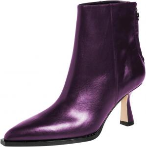 Женские ботильоны FSJ с заостренным носком и невысоким каблуком типа «kitten», из искусственной кожи, с молнией сзади, классические короткие ботинки, базовая офисная обувь, размеры 4-16 US, Purple