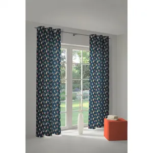 Шторка Space с люверсами, 1 шт., из 100% органического хлопка Adam, темно-синий