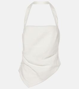 Топ Dorian с воротником-халтер из льняной смеси SIR, слоновая кость