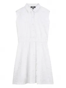 Платье с воротником и принтом-логотипом Dkny Kids, белый
