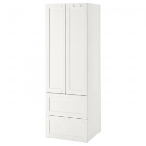 Гардероб SMÅSTAD/PLATSA IKEA, 60x57x181 см, цвет white with frame