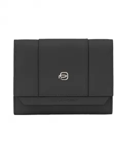 Небольшой кожаный кошелек для женщин с отделениями для кредитных карт, с защитой от RFID-сканирования. Piquadro, черный