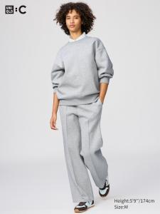 Прямые брюки из футера Uniqlo, 03 grey