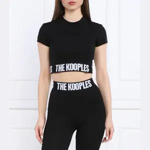 Укороченная футболка The Kooples, черный