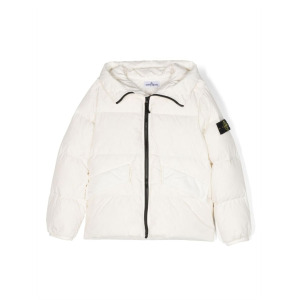 Stone Island Junior пуховик с логотипом Compass, нейтральный цвет