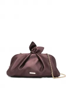 Клатч-цепочка с бантом Aquazzura, коричневый