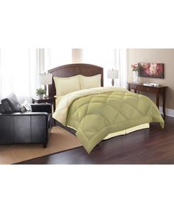 Двусторонний комплект постельного белья из 3 предметов с наполнителем, имитирующим пух, размер Full/Queen Macy's, зеленый