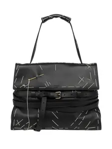 Сумка на плечо с декоративной строчкой Moschino, черный