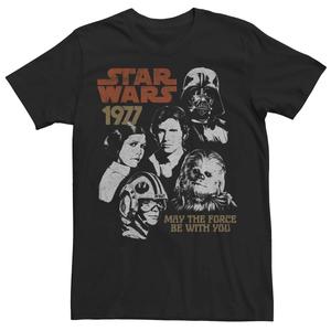 Мужская винтажная футболка с портретным коллажем 1977 года Star Wars