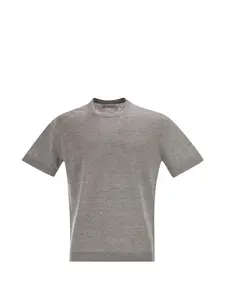 Футболка с круглым вырезом и короткими рукавами Brunello Cucinelli, серый