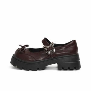 PARK DANCE Женские туфли Мэри Джейн на массивном каблуке коричневые, цвет Brown