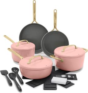Набор кастрюль и сковородок GreenPan GP5 с керамическим антипригарным покрытием, 14 шт, розовый