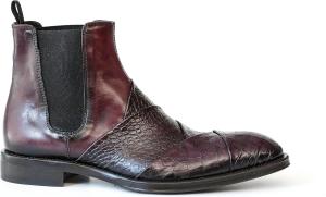 Ботинки-слипон Jo Ghost 4784 итальянский бургундский комбо из кожи/крокодиловой фактуры, Burgundy