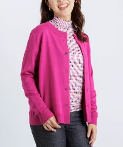 Кардиган из шерстяной смеси с вышивкой в виде пуговиц Studio Picone, цвет Purple(070)