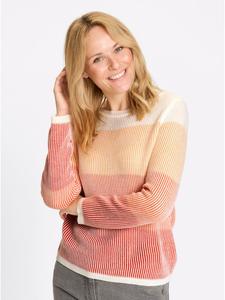 Свитер с круглым вырезом в узоре терра-папайя Sieh an!