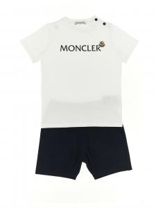 Футболка + бермуды с логотипом Moncler Enfant, черный