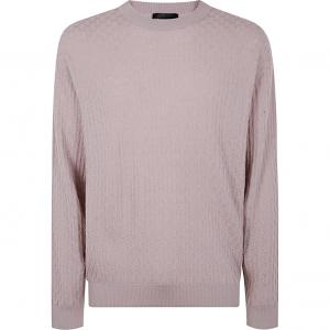 Футболка с дроп-шолдер и 3D вязкой EMPORIO ARMANI, розовая