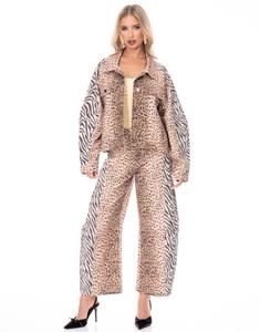 TRUEDAMES Брюки с леопардовым принтом