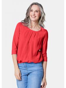Шифоновая блузка/рубашка с рукавами 3/4 и круглым вырезом красного цвета GOLDNER