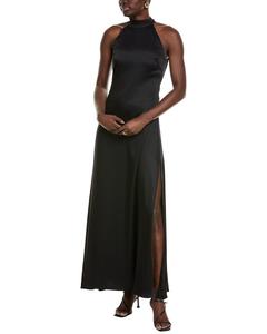 TOCCIN Jocelyn атласное макси-платье с завязками спереди, черный