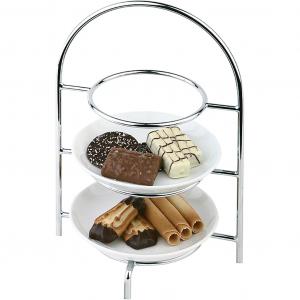 Набор для сервировки Подставка для сервировки, высота около 26 см, внутреннее кольцо примерно Ø 10,5 см для 3 тарелок диаметром до 17 см, 3-уровневая Aps, Chromfarben