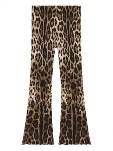 Брюки с леопардовым узором Dolce & Gabbana Kids, коричневый