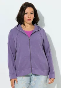 Толстовка на молнии с вафельной текстурой Ulla Popken, Lilac
