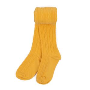 Колготки для девочек с косичкой, классические, однотонные Leveret, желтый
