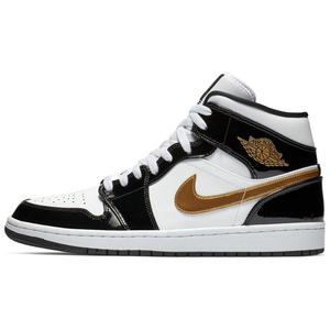 1 Mid Patent Black White Gold, кроссовки женские Jordan