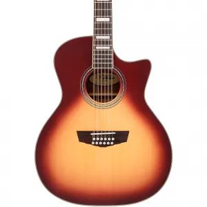 Акустико-электрогитара D'Angelico Premier Fulton 12-струнная Grand Auditorium, Iced Tea Burst