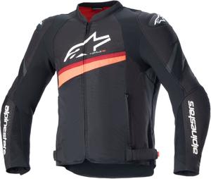 Текстильная мотоциклетная куртка Alpinestars t-gp plus r v4 airflow с перфорацией, Black/Neon Red