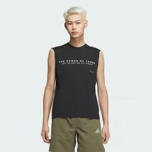 Футболка без рукавов adidas Adptn Regular Fit с горизонтальными полосами, текстурированной двойной вязкой...