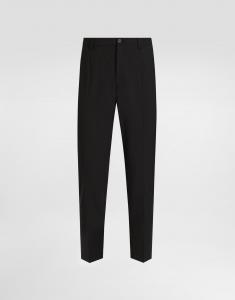 Брюки из стрейч-хлопка с вышивкой dg Dolce & Gabbana, черный