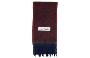Acne Studios Шарф с бахромой и аппликацией логотипа, Red