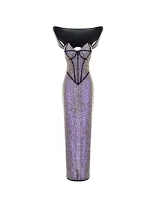 Платье макси с пайетками Mitiliane Couture, фиолетовый