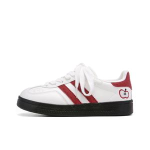 PIPI PURPLE Женские низкие скейтерские кроссовки бело-красные, цвет White Red