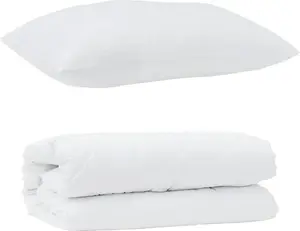 Комплект постельного белья с подушками, 2 предмета, белая микрофибра DKD HOME DECOR